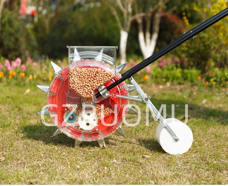 Drum Type Seeder Hand Push Multi Function Sowing Machine For Corn Peanut Soybean