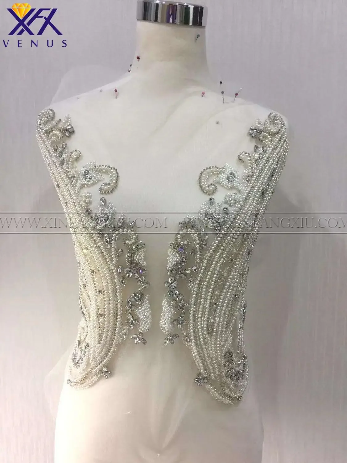 

XFX VENUS, 1 пара красивых искусственных бусин, нашивки из бисера, искусственные Аппликации, лиф, хрустальные нашивки для платьев, сделай сам
