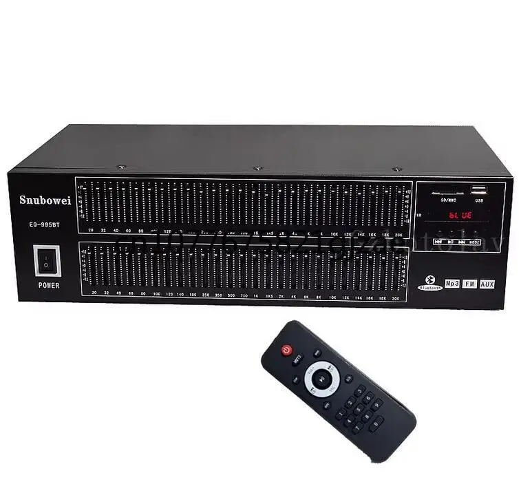 

50 band remote control SD/U card radio preamplifier KTV bass effect equalizer adjustment high medium low frequencies