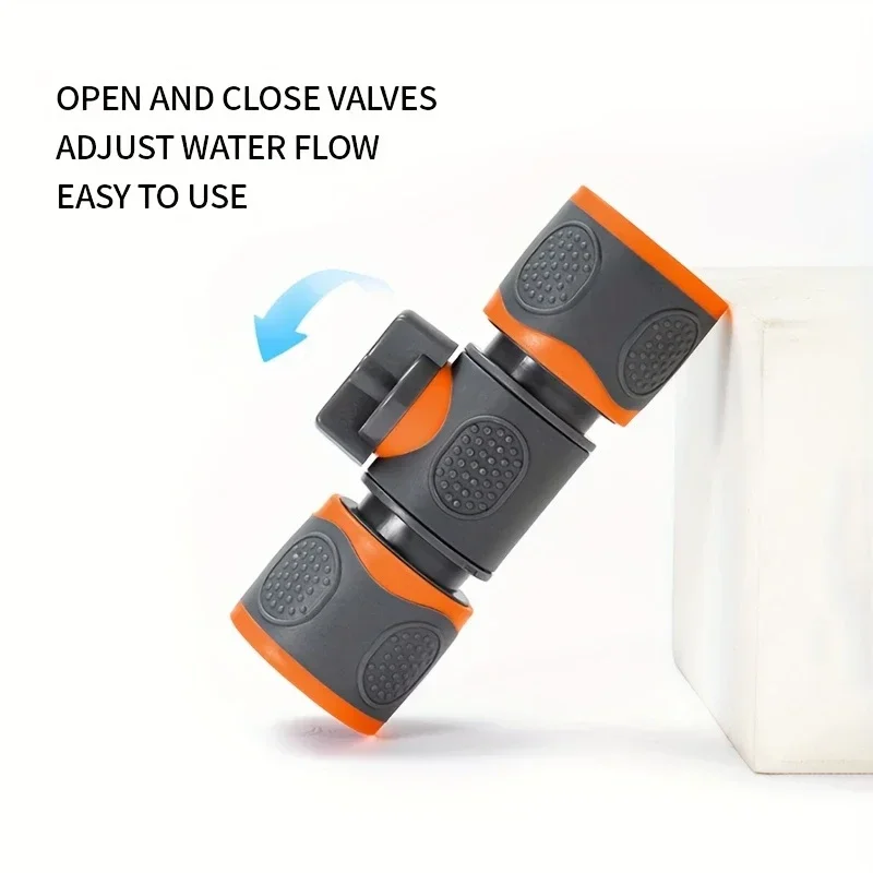 1-PC Double-End Quick Connect with Shutoff Valve Universal Garden Hose Adapter for Spray Guns & Watering