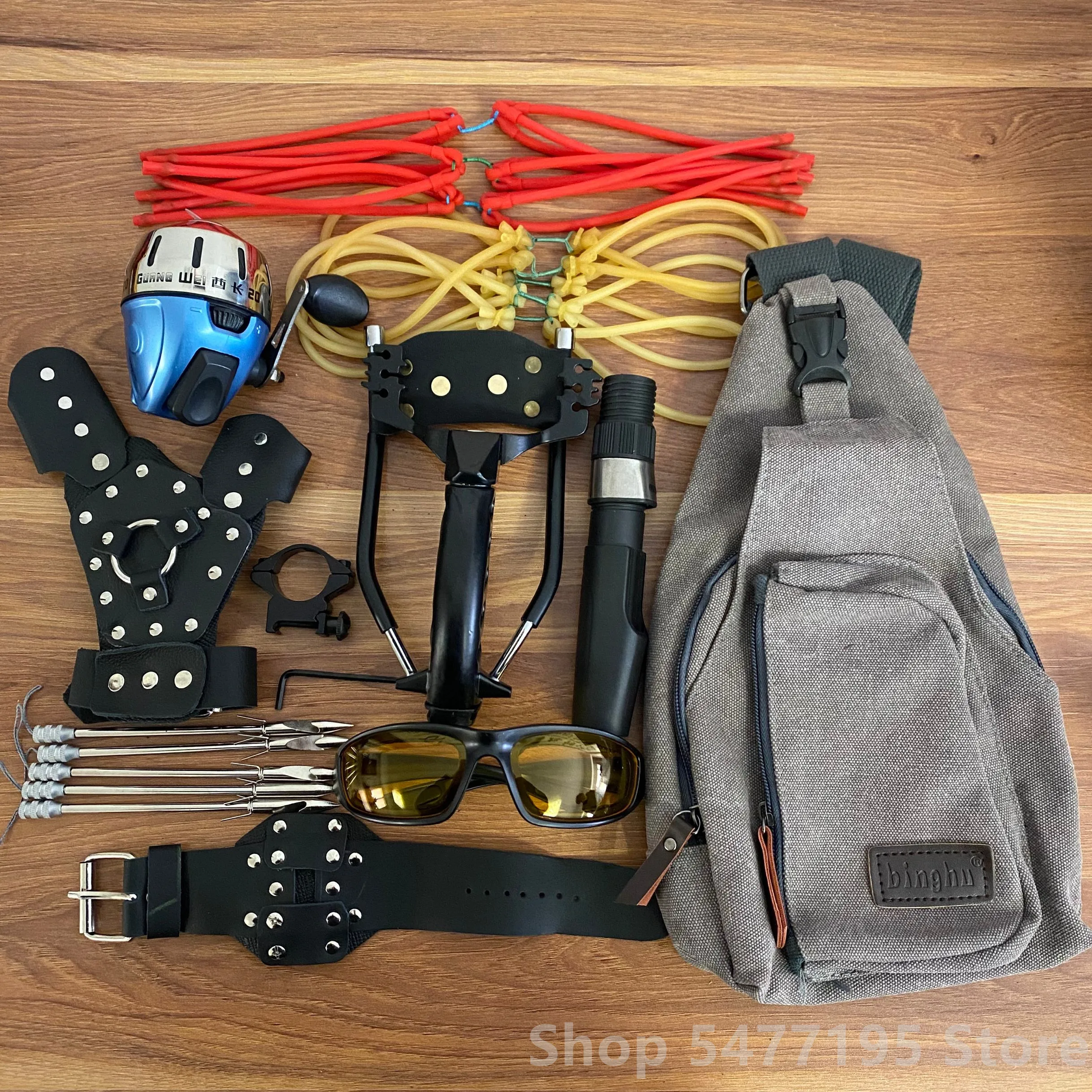 

Metal Slingshot Fishing Vessel with Rubber Band and Folding Wrist Ball for Fishing Game Folding Wrist Ball Clip Outdoor Dart
