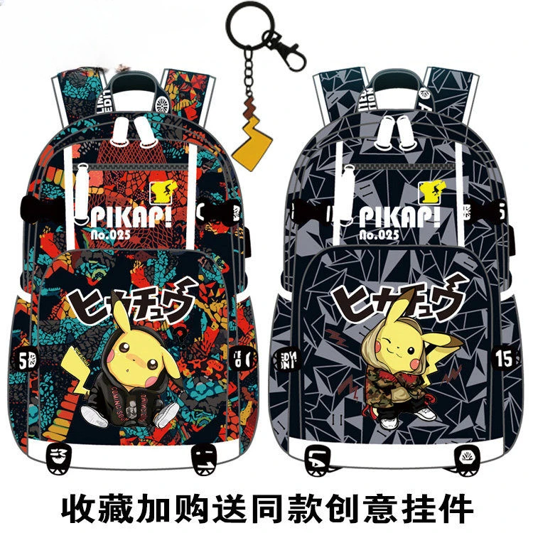 

Pikachu High School Students Schoolbag Male and Female Anime Backpack High School Students Backpack Campus All-match Travel
