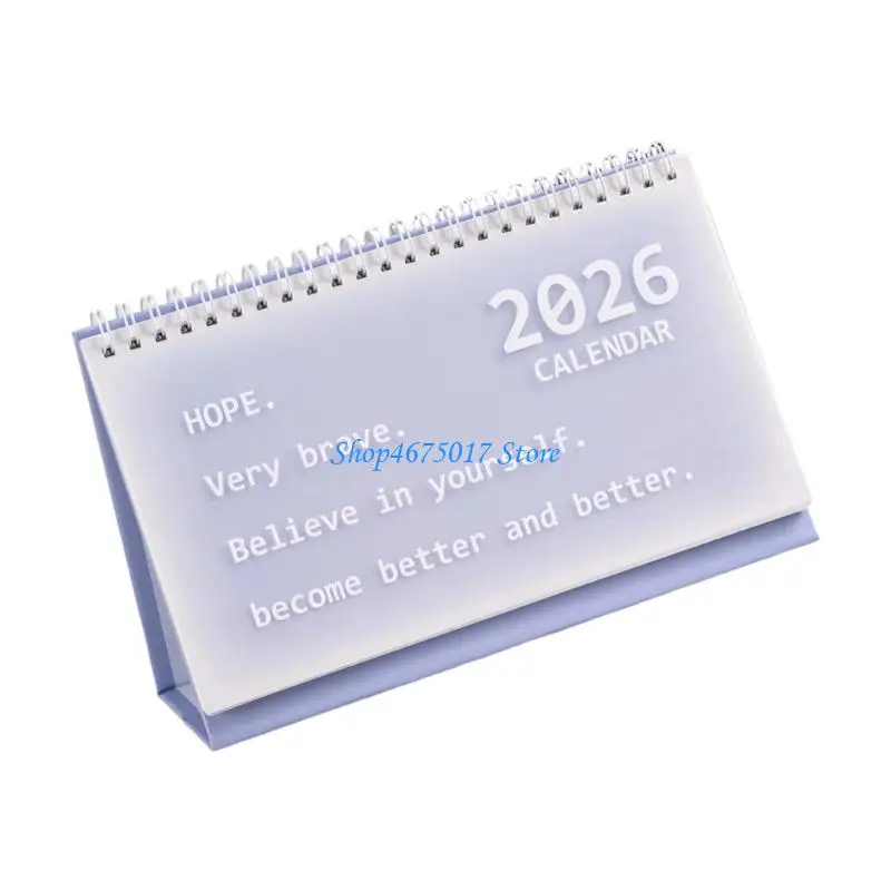 H4GA 데스크 캘린더, 2026 미니 데스크 캘린더 플래너 더블 코일 바인딩 캘린더 스탠딩 플립 소형 데스크탑 오거나이저 장식
