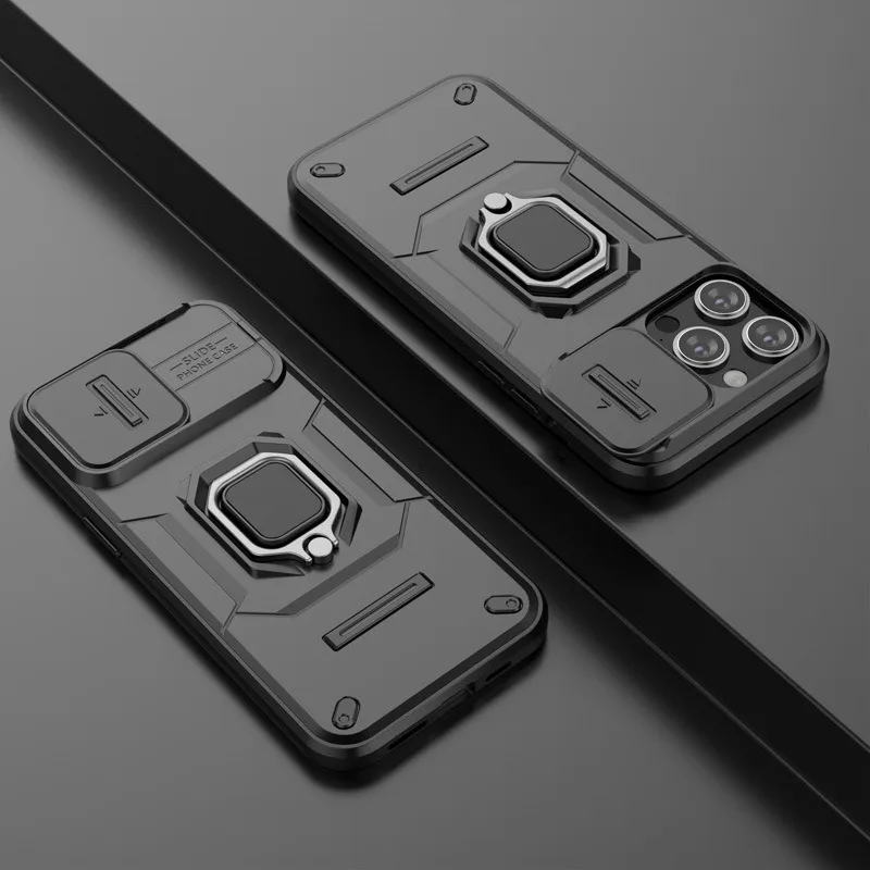 Ultimate Armor Phone Case with Sliding Camera Cover & Adjustable Protection Ring Holder