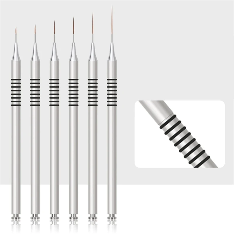Reusable Gel Liner Nail Art Brushes Drawing UltraThin Lines Striper Painting Pen Beauty Makeup Manicure Tool Gel Brushes 4