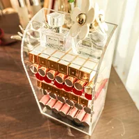 Acrylic 7/8 Layers Lipsticks Rack Transparent Curve Nail Polish Display Shelf Makeup Storage Organizer High-capacity 2