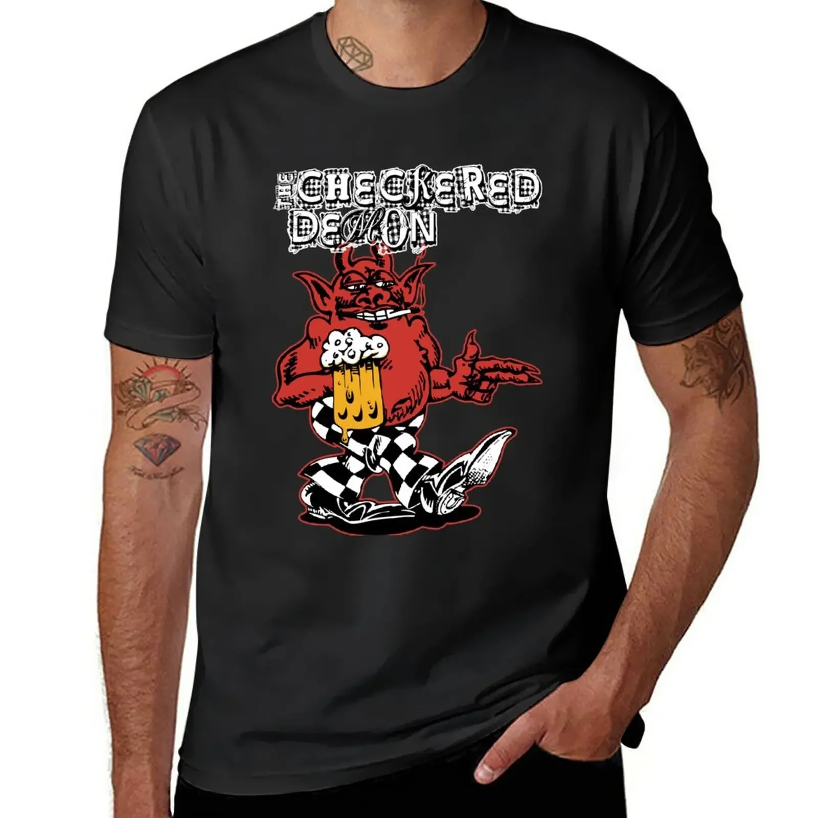 

Checkered Demon T-Shirt cat shirts boys t shirts vintage t shirt mens workout shirts