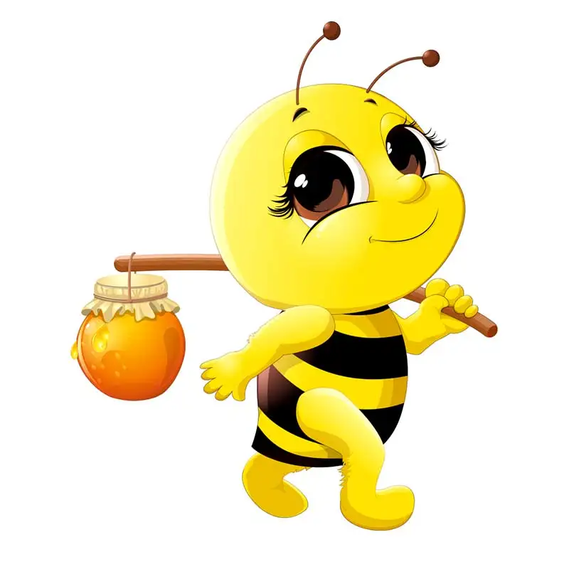 Cute Little Bee Cartoon Insect Wall Sticker Children's Bedroom Decoration Sticker Kindergarten Refrigerator Toilet Decal wall stickers
