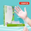 100pcs Disposable Tpe Gloves Transparent Thickened Multifunctional Food Grade Protective Gloves Kitchen Supplies Bathroom Clean 1