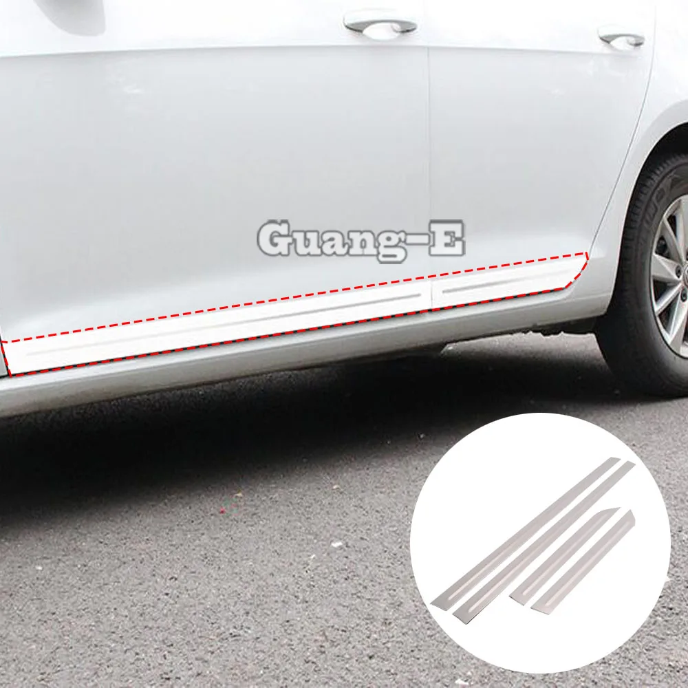 

For VW Volkswagen Golf7 Golf 7 2014 2015 2016 2017 2018 Stainless Steel Side Door Body Trim Stick Strip Stream Bumper Lamp Panel