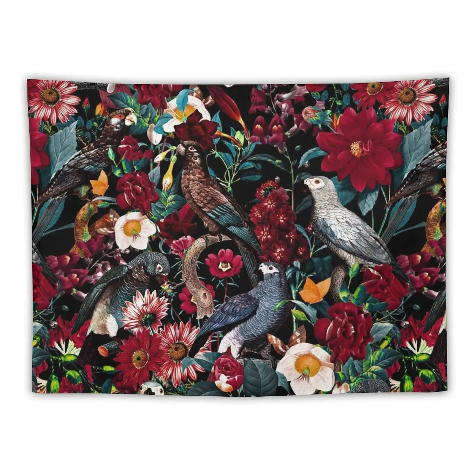 

FLORAL AND BIRDS XX Tapestry Wall Hanging Wall Room Decor Aesthetic Tapestry