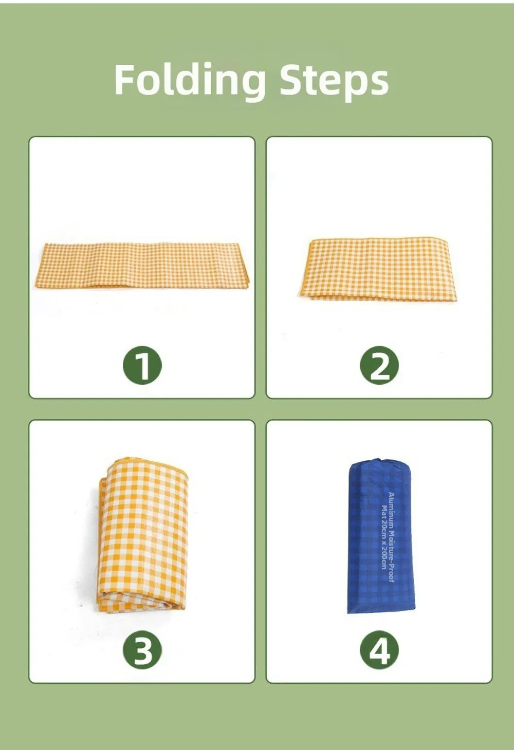 Wasserdichte Outdoor-Camping-Zeltmatte Faltbare Feuchtigkeitsbeständige Picknick-Matte Strandmatte Oxford Leichtgewicht – Detail 2