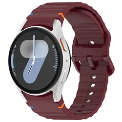 Premium Silicone Wave Bracelet Strap - Versatile Smartwatch Band, Multiple Sizes Available for 4 Classic 42mm 46mm (Wine red)