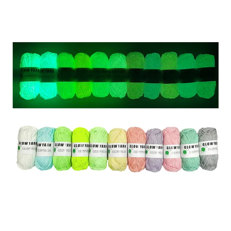 2mm Glow in the Dark Luminous yarn Round Stranded Yarn Polyester Handmade Yarn Luminous Yarn Ball 3