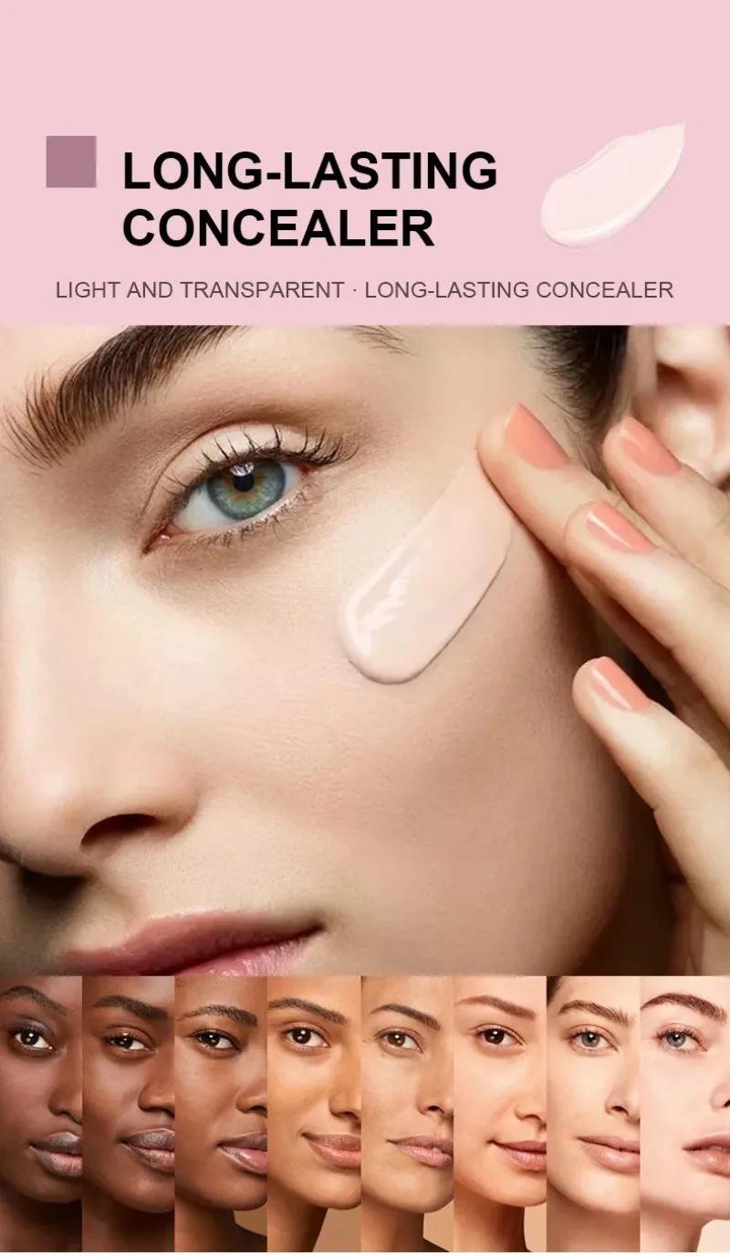 High Coverage Nude Matte Liquid Concealer Moisturizing Oil Control Lasting Non Smudging Foundation Cream Face Makeup Cosmetics 6