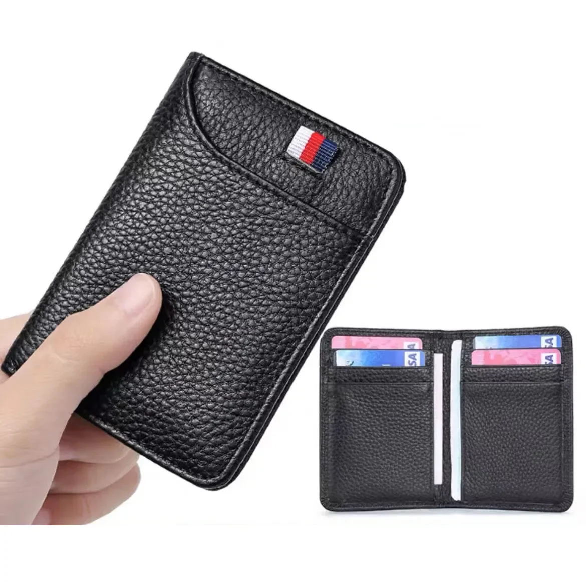 Portafoglio da Uomo Corto, Porta Carte di Credito Sottile alla Moda, Portafoglio in Pelle Morbida Multicard per Uomo, Portamonete - immagine 3