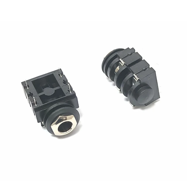 10 Pack Of 1/4" (6.35mm) Female Mono Panel Mount Jack Sockets For PCB/Solder Mounting