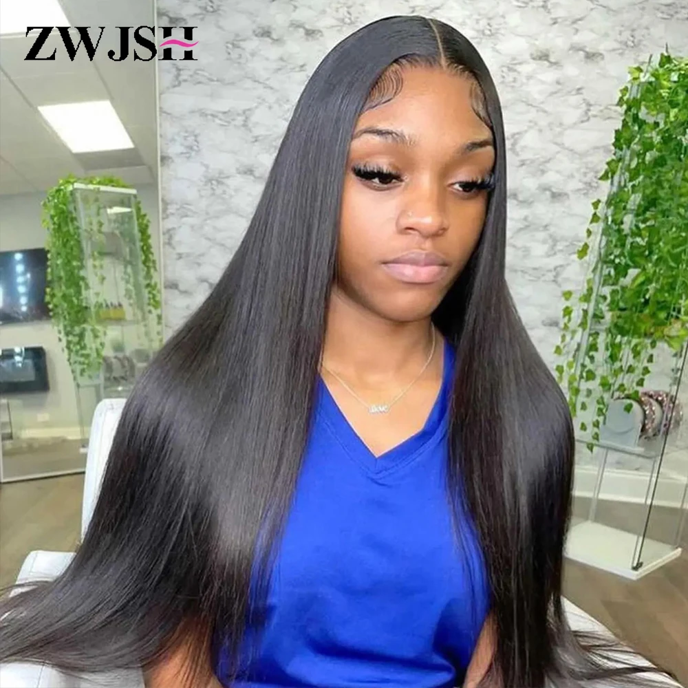 

36 Inch Straight Lace Front Human Hair Wig 13x4 Transparent Brazilian Remy Lace Wigs For Black Women With Baby Hair Pre Plucked