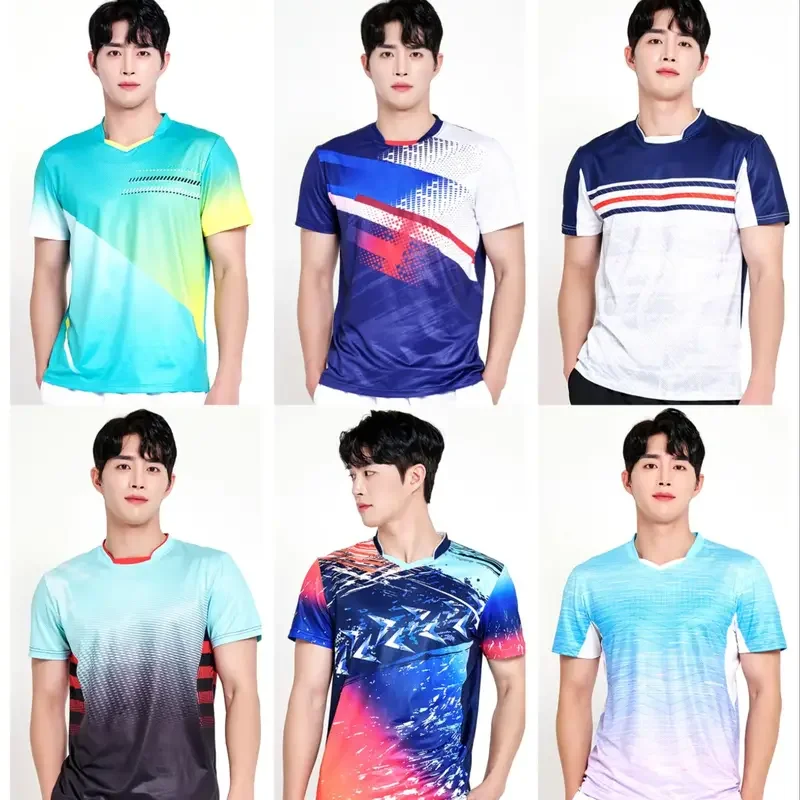 

New badminton jersey set, national team competition uniform, men's and women's short sleeved competition uniform, quick drying c