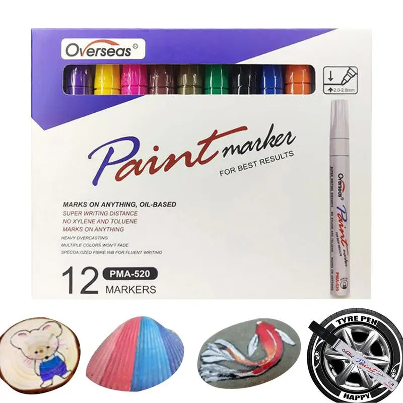 

Paint Pens For Rock Painting Car Marker Pens Auto Writer Tire Marker Lettering Waterproof Oil Based Paint Markers For Car