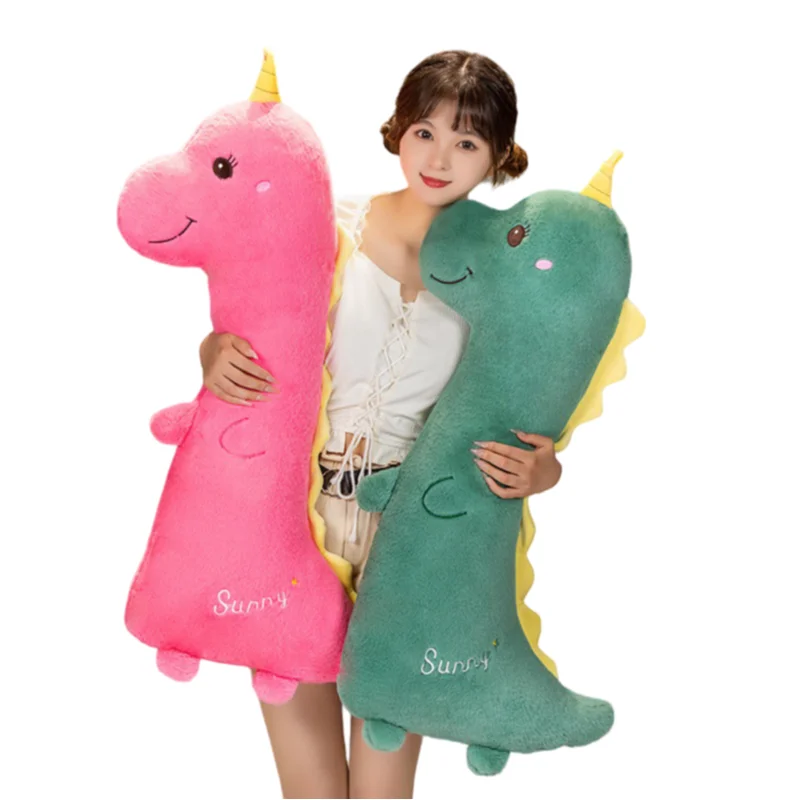 Large Size Creative Pink Green Sunny Dinosaur Comfortable Plush Pillow Sofa Decoration Kids Girls Birthday Christmas Gift merry christmas green red