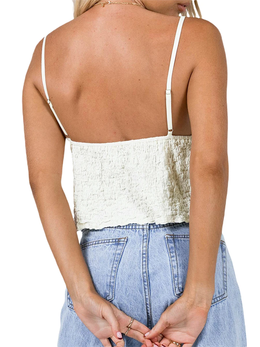 Women s Sleeveless Tie-Up Tank Tops Solid Color Camisoles Summer Casual Streetwear Tops for Everyday Wear