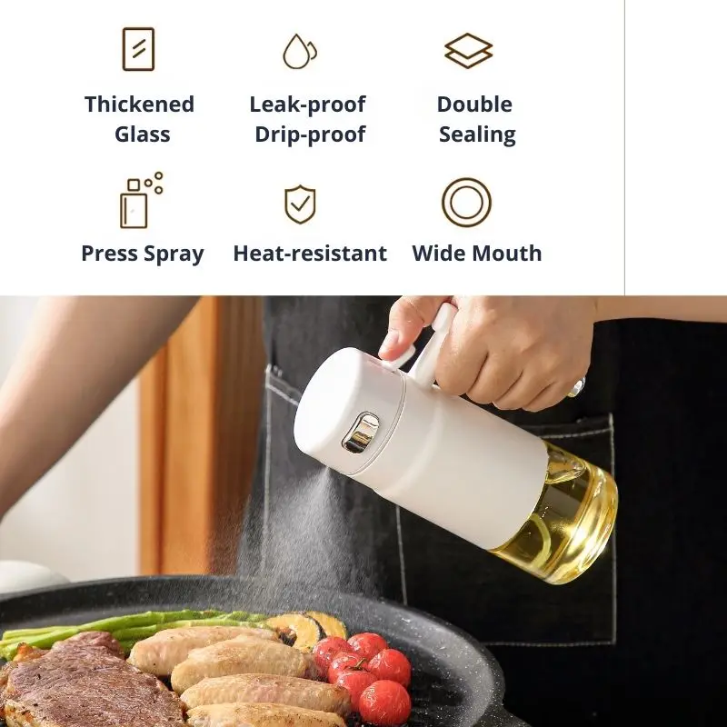 275ml Oil Spray Bottle Dispenser for Cooking Salads Air Fryer and Barbecues