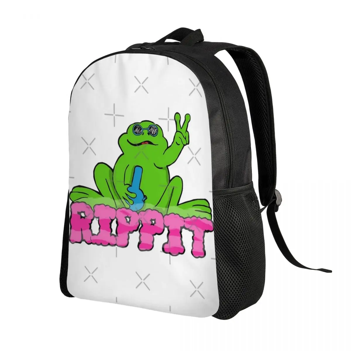 

Rippit The Stoner Frog Peace рюкзак с регулируемым плечевым ремнем, стильный легкий вместительный