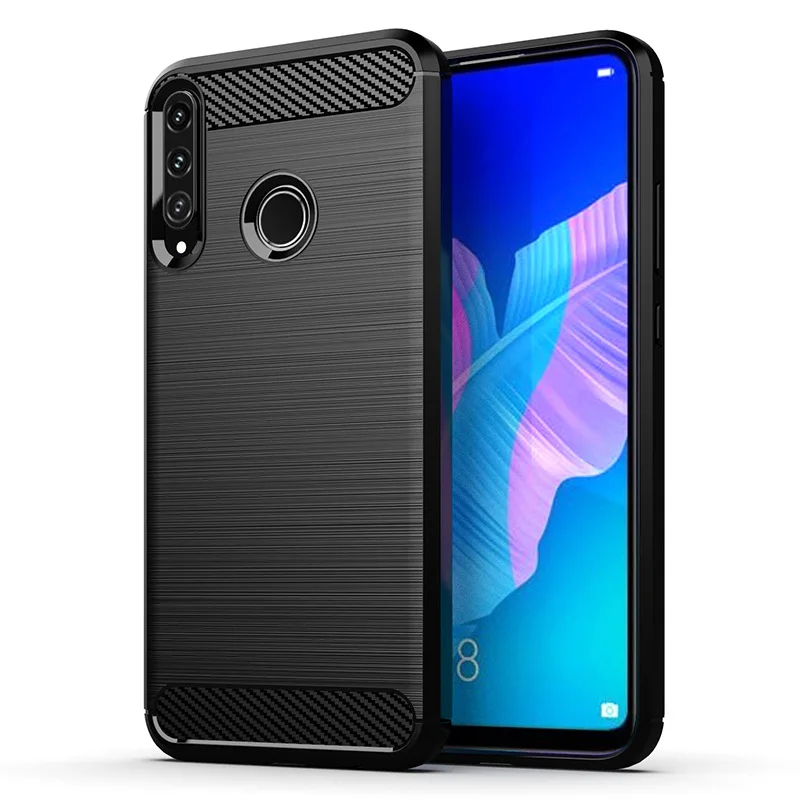 

For Huawei P40 Lite E Silicone Case Luxury Carbon Fiber Skin Case For Honor 9C Huawei Y7P Soft Phone Cover