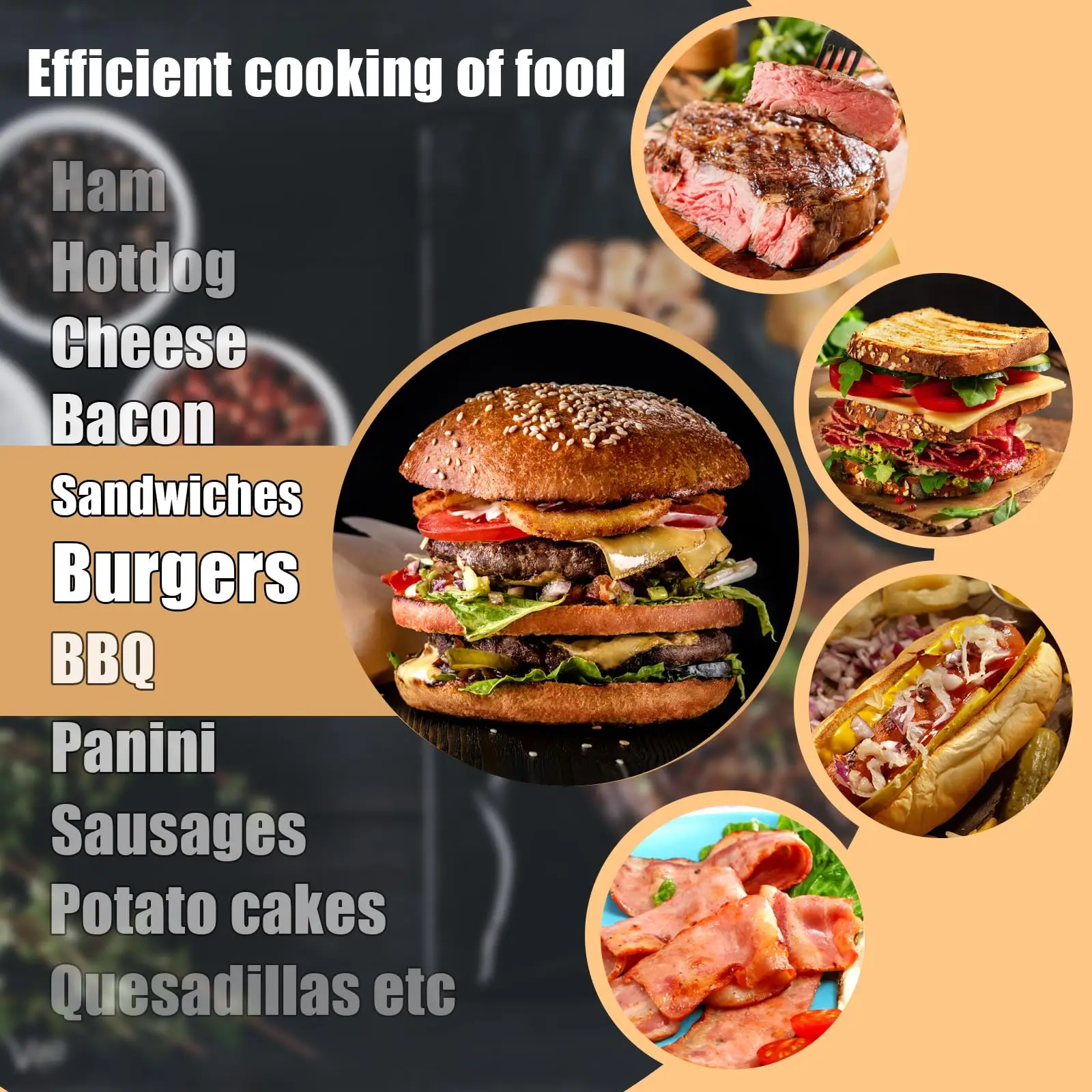 Stainless Steel Burger Press Anti-Scald Handle Hamburger Press Patty Maker Non-Stick & Rust-Proof Burger Smasher Easy to Clean