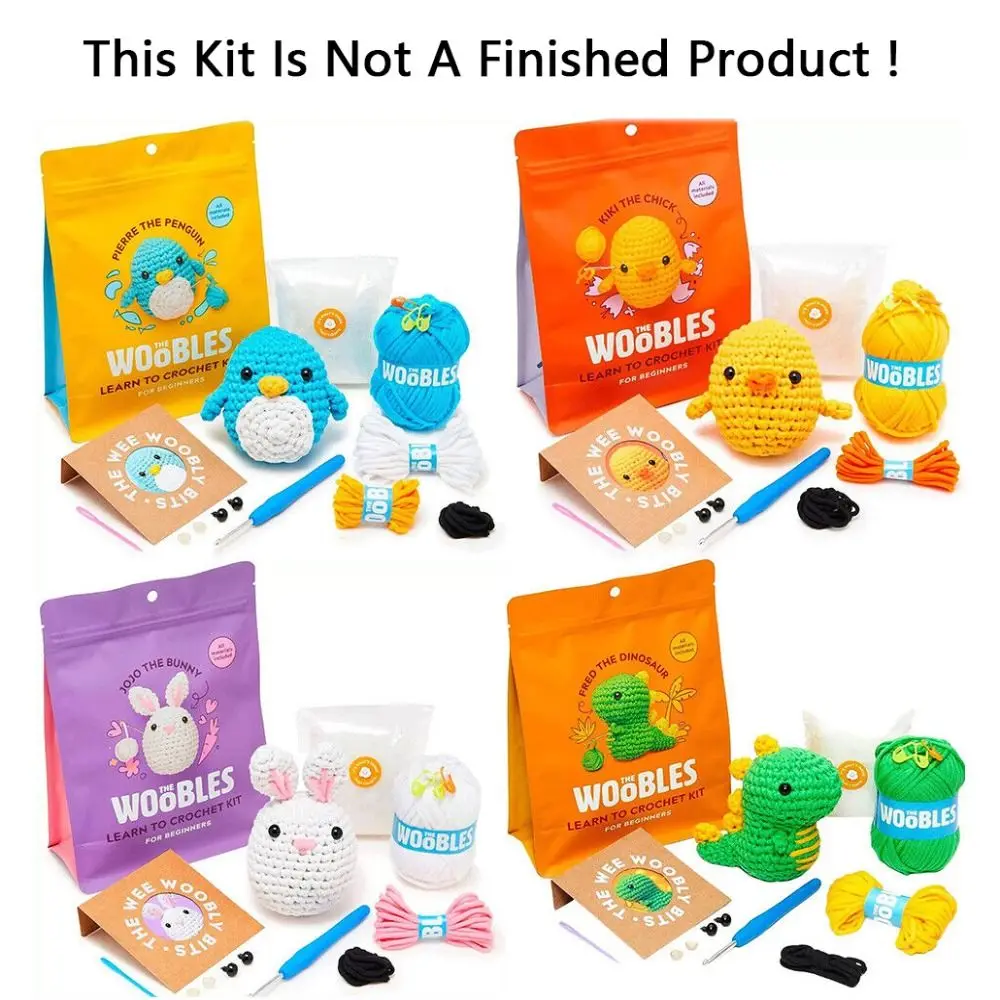 Multifunction Crochet Stuffed Animal Kit With Crochet Hooks Handmade DIY Kit Non-Finished Product Beginner Yarn Set crochet kit