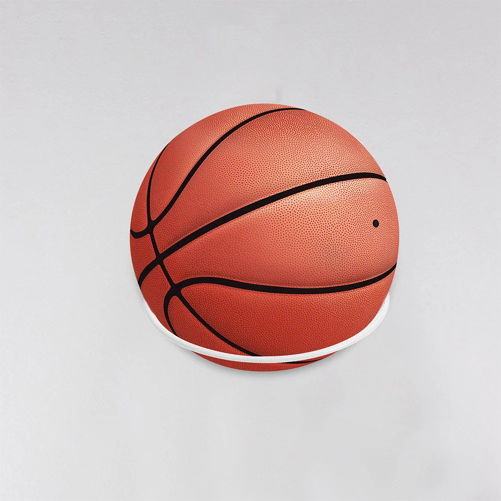2 Pcs Basketball Wall Mounted Stand Football Sports Balls Post / Holder Display Rack White Rugby