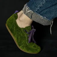 Sandales en cuir véritable en daim de vache pour femmes, plates-formes compensées, chaussures Mary Jane en caoutchouc, pantoufles, mode de luxe 3