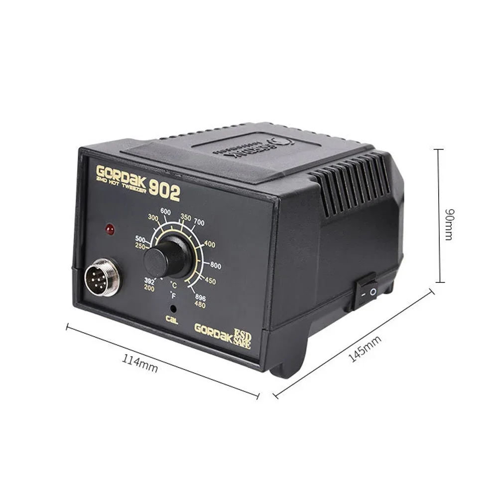 GORDAK ESD 정전기 방지 조정 가능한 전기 가열 플라이어, 일정한 온도 가열 핀셋 납땜 스테이션, 902 220V 70W