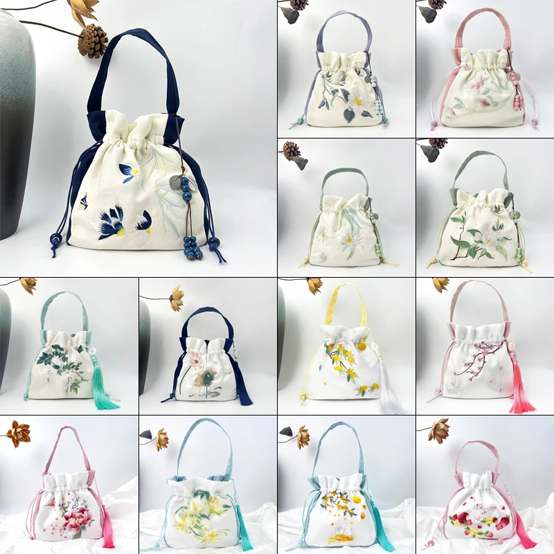 Borsa Hanfu Morbida Moderna - Motivo floreale bianco con vari colori (20cm) 160 S1cffe0b6477f403c8d9070f68ec29ad7d
