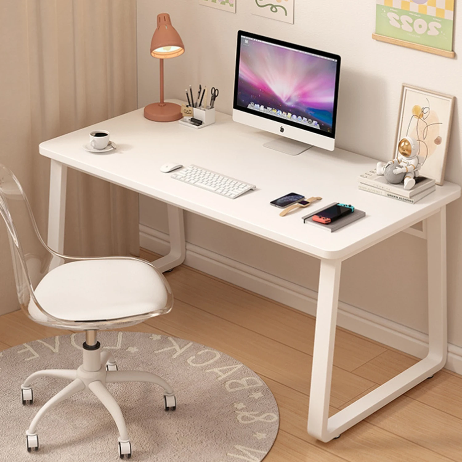 Gaming Computer Desk, Modern Simple Style PC Desk for Home Office, Small Writing Study Table Workstation for Home & Office Use