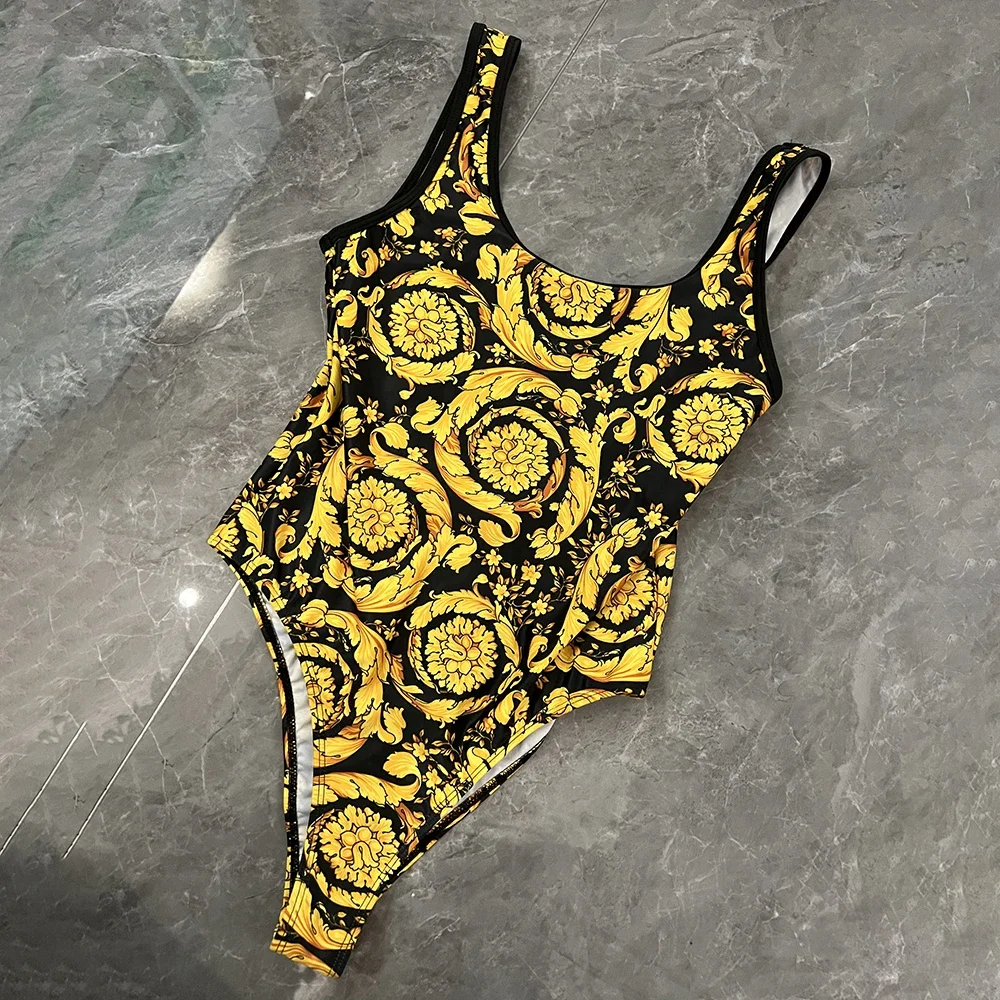 Luxury Flower Print Bathing Suit New One Piece Swimsuit Woman 2024 Swimwear Push Up Sexy Monokini Bather Beachwear Купальник