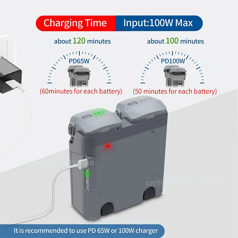 Chargeur Batterie Drone Air 3 2 Baies 17V 5A USB