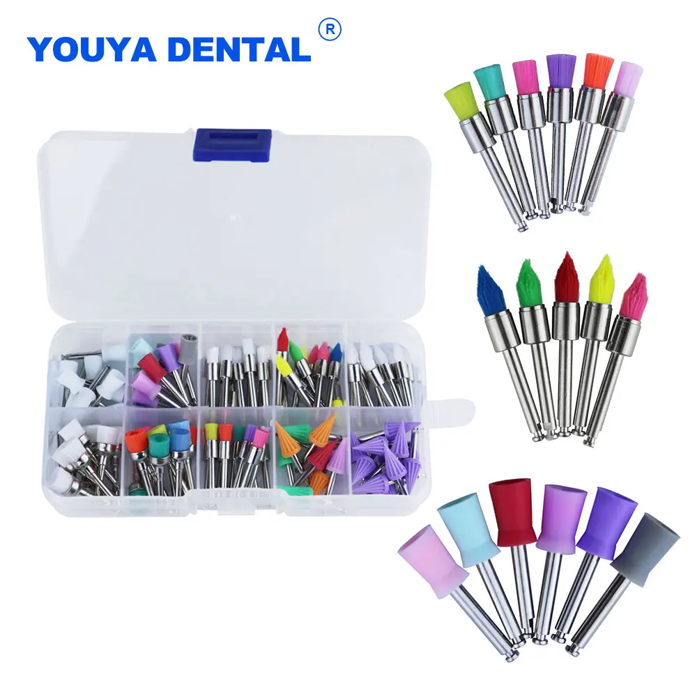 

Disposable Mix color Nylon Latch Flat Bowl Teeth Polisher Bristle Prophy Brushes Prophylaxis Cup Used for stain removal polish