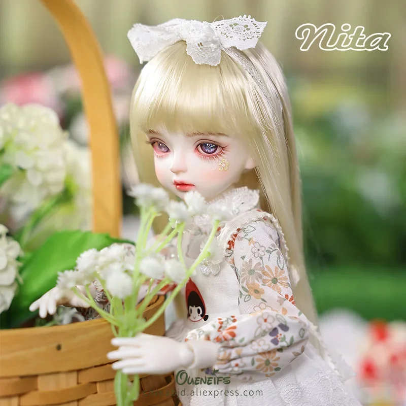 BJD Doll 1/6 Nita with Muu Body Green Pastoral Style Cuddly