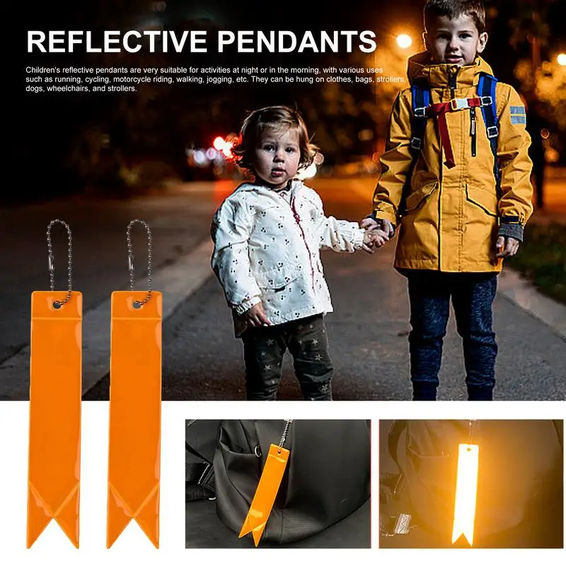 10PCS Reflective Keychain Pendant Safety Reflector Bag Pendant Keyrings Accessories For Child Adults Night Walking Safety Gear