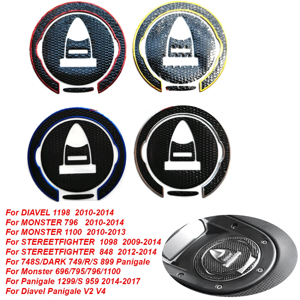 Moto Gas Oil Fuel Tank Cap Sticker Decal Cover Pad Per Ducati Monster 796 1100 696 795 Diavel Panigale V2 V4 959 1299
