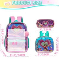 Backpack for Girls Backpacks for Elementary Student with Lunch Box Pencil Case 3 in 1 Bookbag for Girls for School 2