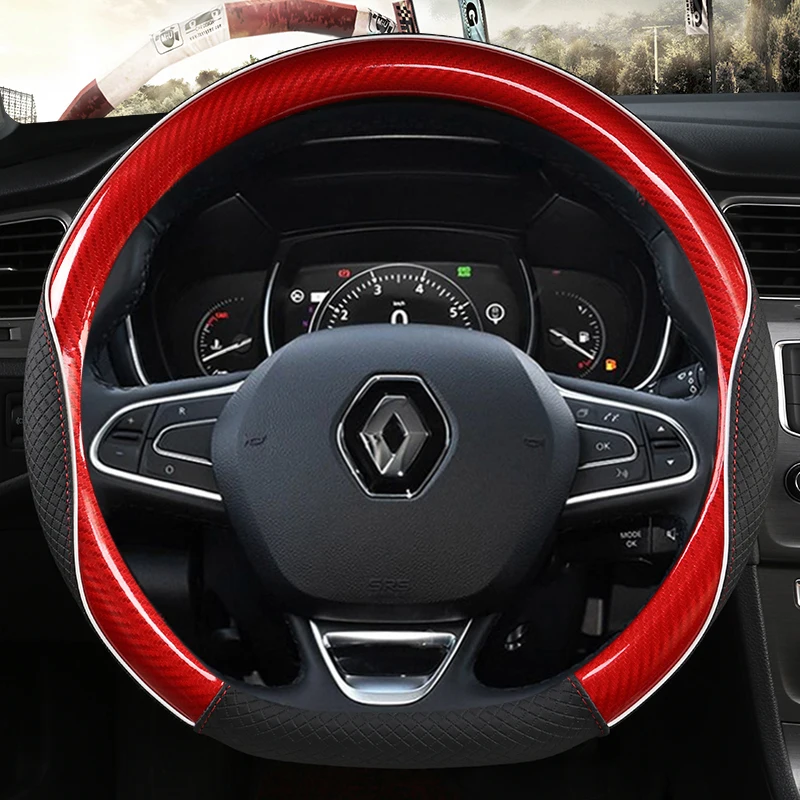 PU-Leder-Auto-Lenkradbezug für Renault Scenic Clio Laguna 2 3 4 5 Kangoo Fluence Megane Trafic Talisman Twingo Kaptur – Detail 19