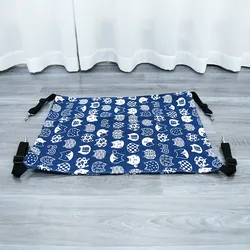Luxury Double-Sided Cat Hammock Bed with Adjustable Straps - M 50X40CM (Thin-Navy Blue Cat)