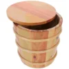 Wooden Rice Bucket Solid Wood Large Capacity Sealed Freshness Elegant Design Versatile Home Kitchen Storage Rice Flour 4