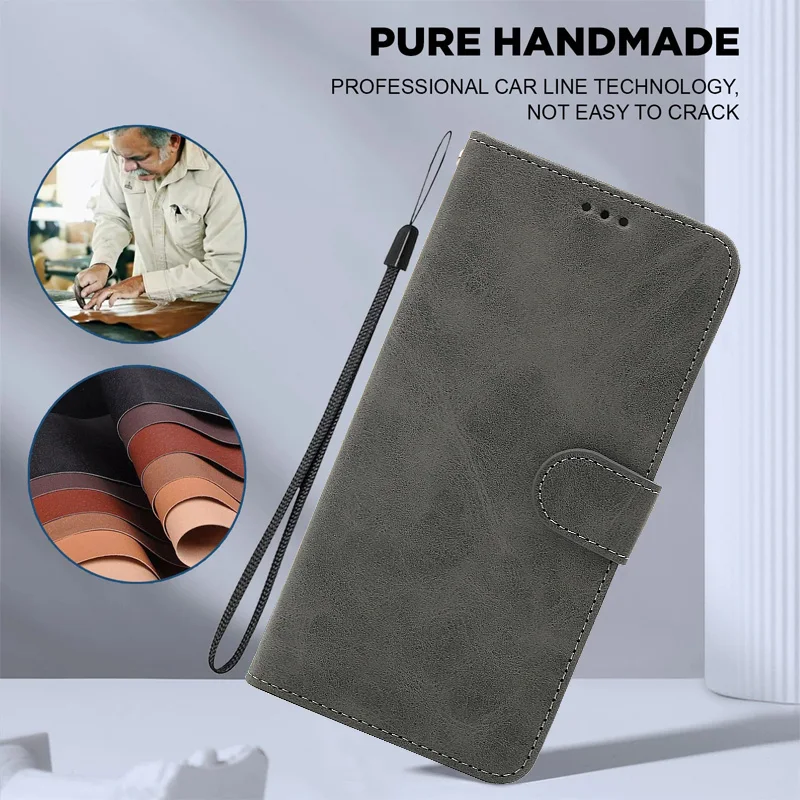 Elegant Leather Wallet Phone Case with Card Slots and Flip Cover