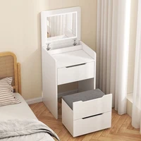Coiffeuse à couverture rabattable pour chambre à coucher, meubles pour femmes, vanités de maquillage, commode multifonctionnelle moderne, Design avec lumière Led 2