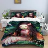 3D Nezuko Kamado Bedding Set Anime Demon Slayer Duvet Cover Comforter Bed Single Twin Full Queen Size  Youth Kids Girl Boys Gift 6