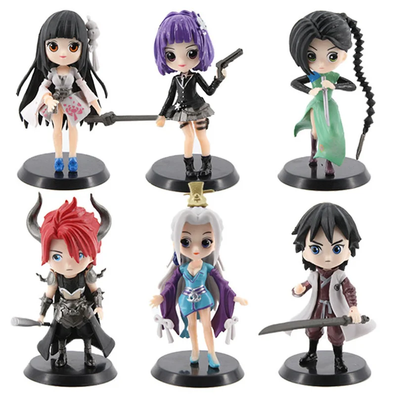 6pcs Q Version Scissor Seven Cartoon Toy Liuqi Wu Thirteen Dai Bo Xiao